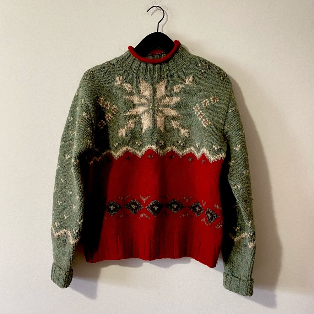 Vintage Ralph Lauren Polo Sport Wool Blend Hand Knit Sweater